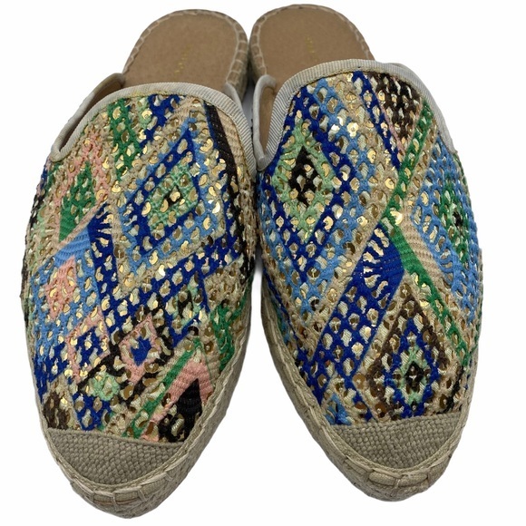 Halogen Multicolor Sequins Espadrille Mules 7-1/2M - Picture 4 of 11